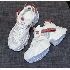 Thick sole with an increased height of 8CM, breathable women's shoes for spring and summer sports and leisure, mesh shoes