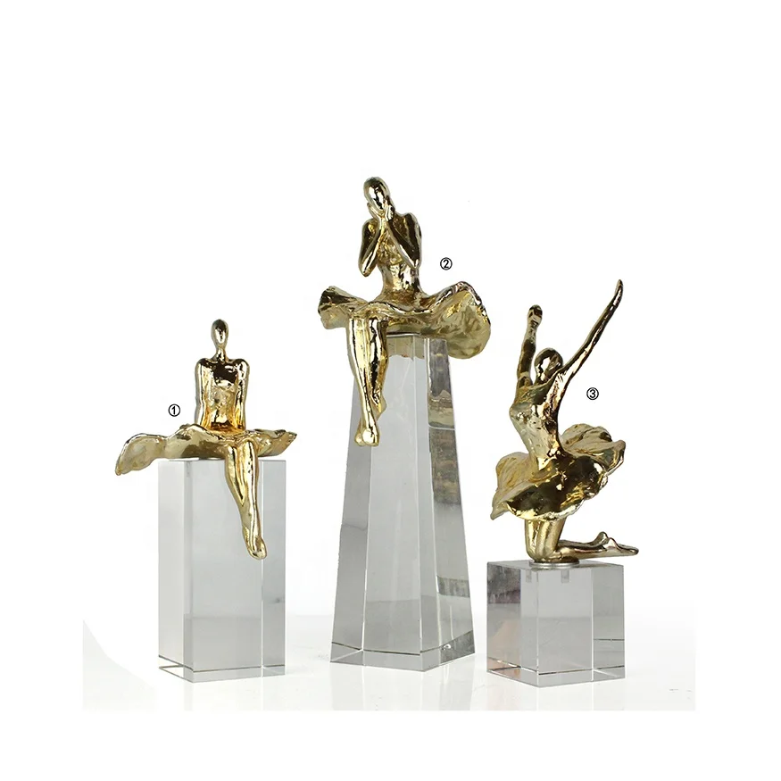 Dancing Girl Sculpture Home Decoration Room Art Design Hotel Accessories Home Crafts Home Decor Wholesale Resin Gold Fashionable