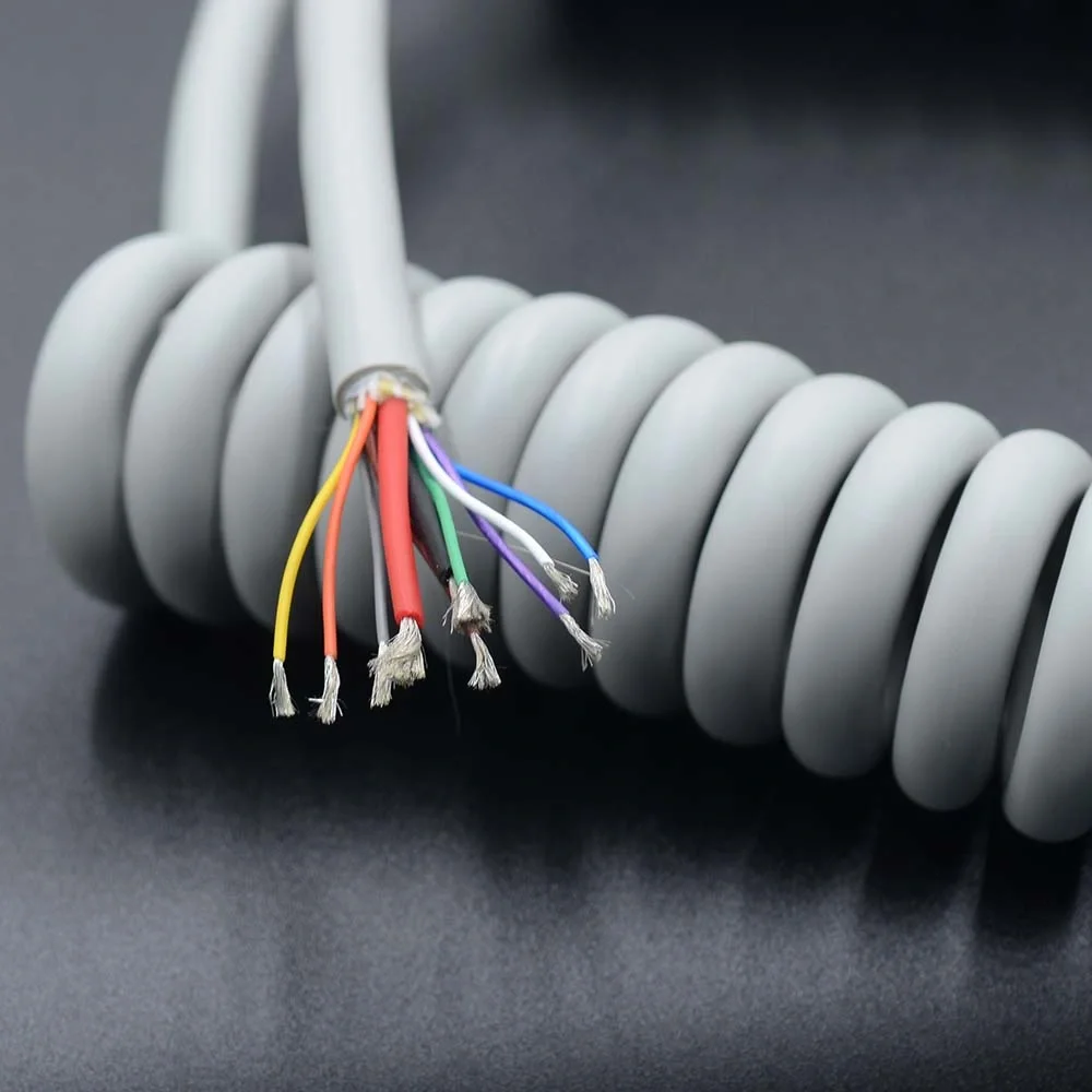 Flexible Coiled Cable Defibrillator Cable with Medical TPU Jacket