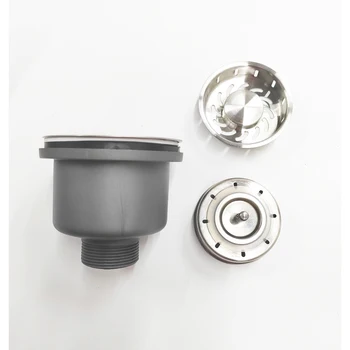QS71 kitchen ceramic sink wash basin water stopper food waste filter double basket drain plug sink strainer