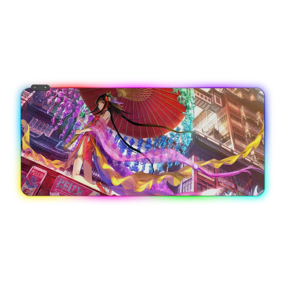 Custom Design Printed Photo Insert Blank RGB Mousepad XL XXL XXXL LED Light Pad Neoprene Rubber Waterproof Gaming Mouse Pad