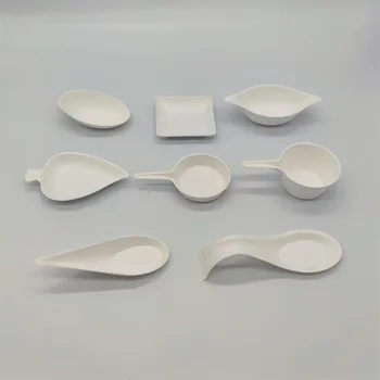 Disposable Biodegradable Compostable Sugarcane Bagasse Mini Dishes Plates Appetizer Tasting Spoons for Finger Food