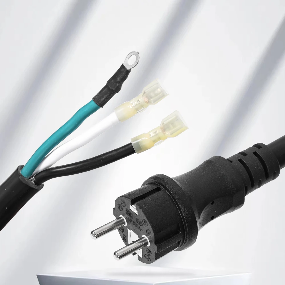 IEC 320 C14 EU 2-Pin AC Europe Power Cord Flexible Pure Copper Heat-Resistant Silicone Cable for Home Appliance Computer Use