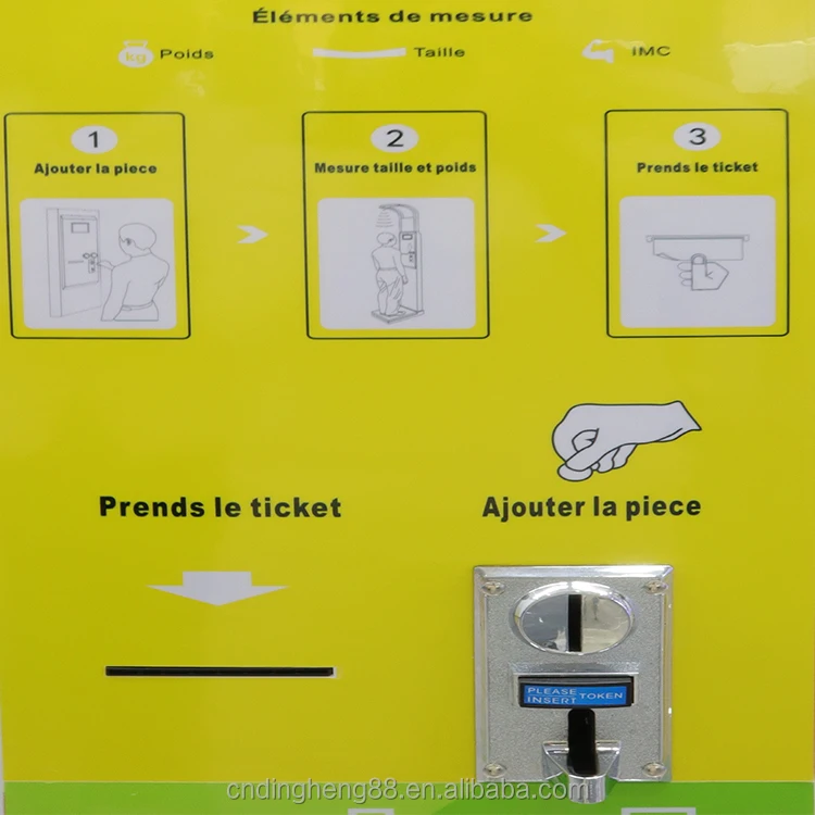 Upgraded Large LED Screen with BMI Digital Height and Weight Scale, Coin Operated Health Kiosk.