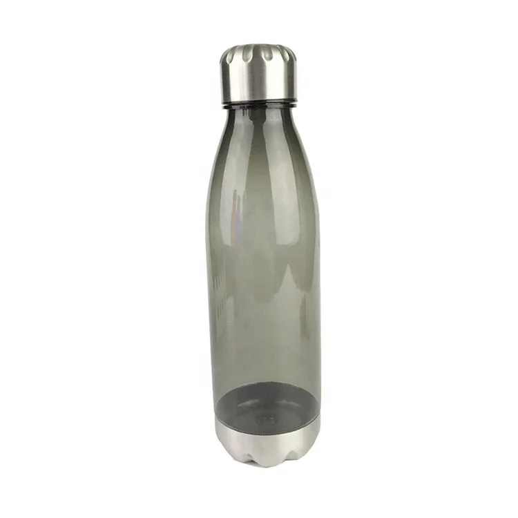 New Custom Best Reusable Water Bottle 750ML Shape Purple Plastic Bottle with Stainless Steel Lid and Base