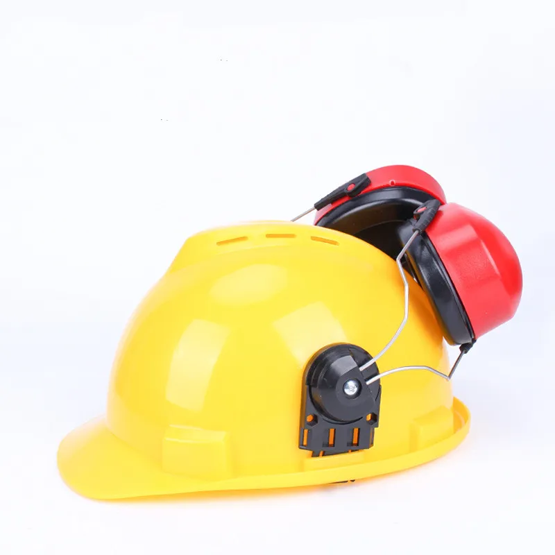 SNR28 NRR23 Customizable Color Noise Cancelling Reduction Yellow Earmuffs for Safety Helmet