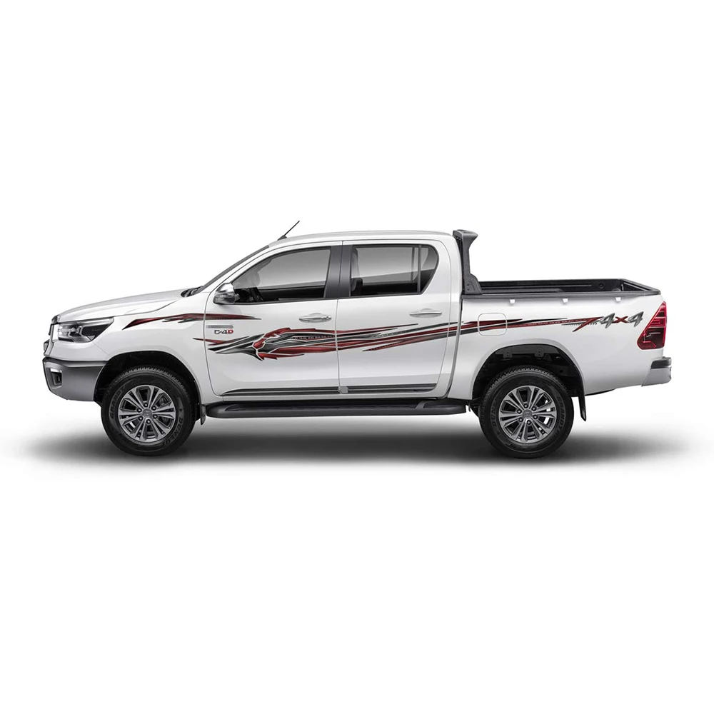 2024  New Hilux 4x4 Pickup Stripes Vehicle Side Vinyl Car Body Sticker Vinvl Decal Car Stickers for toyota