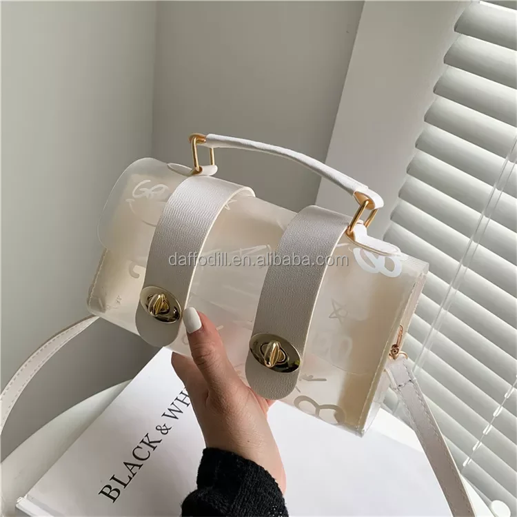 Fashion Lady Handbags Luxury PVC Transparent Cross Body Bags for Women Korean Vintage Purse Jelly Ins Clear Handbag for Girls