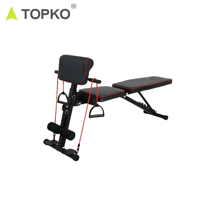 TOPKO Fitness Adjustable Strength Training Bench for Body Workout with Fast Folding Gym Equipment Weight Bench