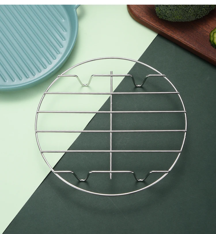 Unique Design Wire Stainless Steel Round Steamer Cooling Rack for Roasting Oven 5