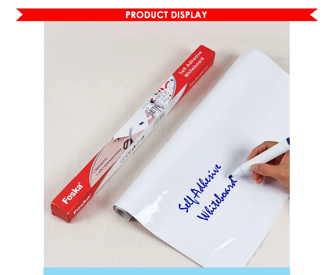 Foska PVC Removable Wall Selfadhesive Flexible Writing White board