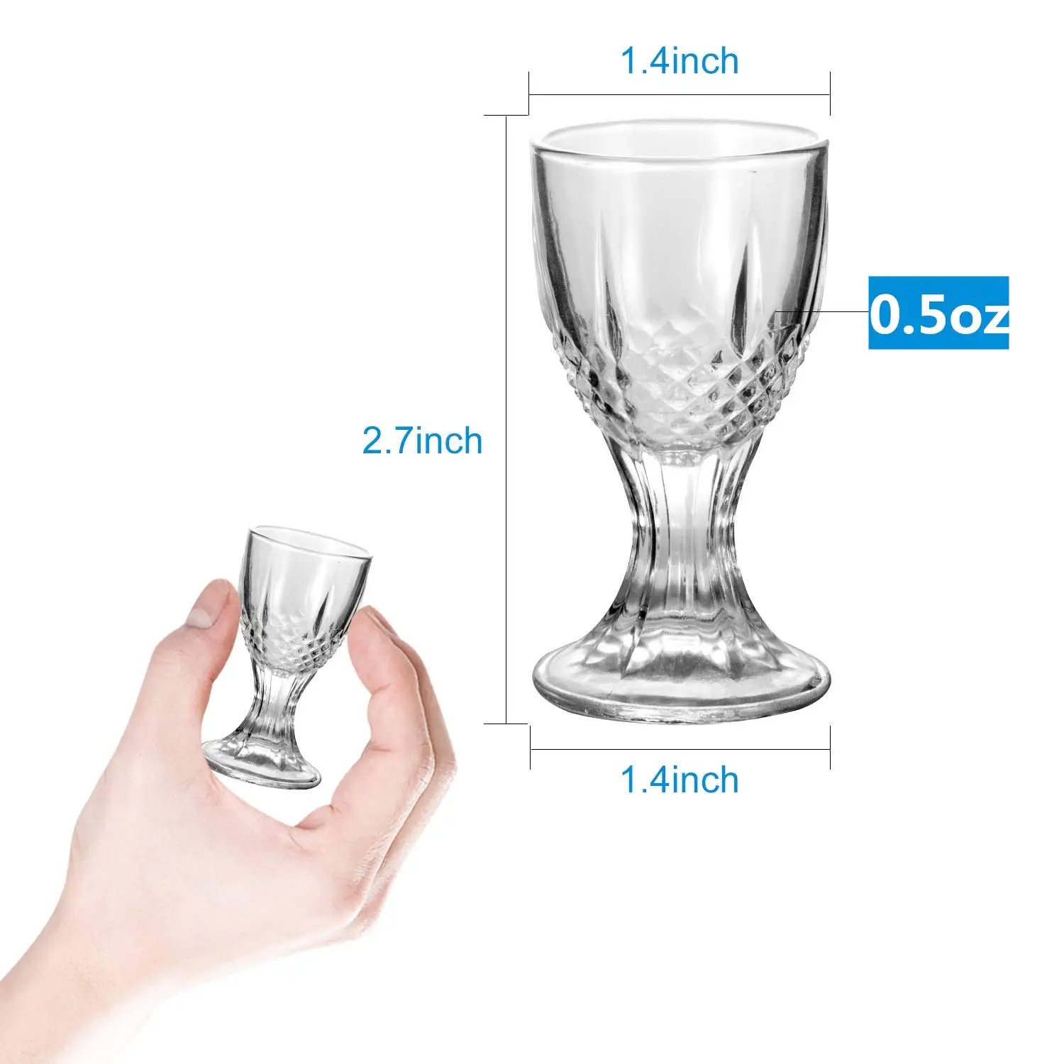 0.5 Oz Mini Goblet Long Stem Wine Shot Glasses - China Whiskey Glass and Wine  Glass price