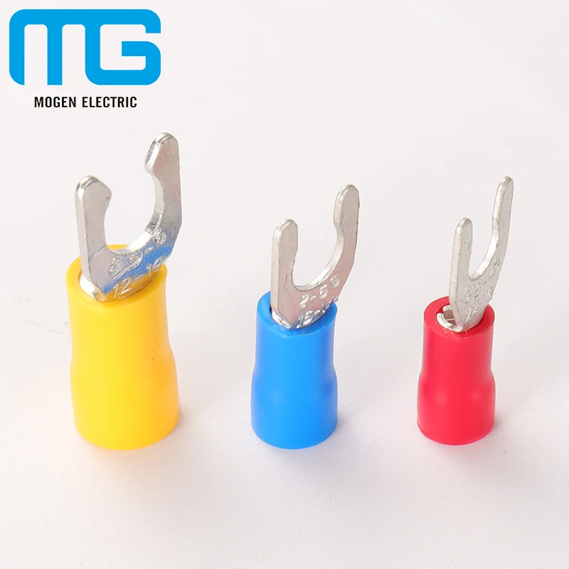 Customized Insulated Lock Spade Terminal Fork Type Made of Durable Copper Material