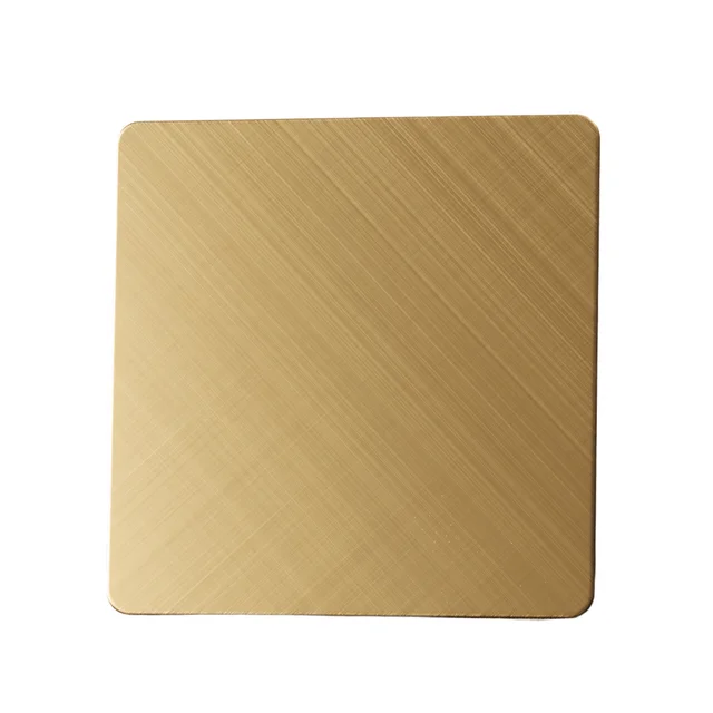 Manufacturer Stainless Steel Hair Line Finish 201 304 316 Cross Hairline Gold Color PVD Finish