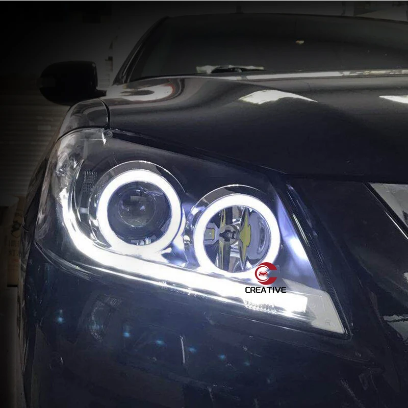 For TOYOTA Camry  Aurion LED Strip  Angel Eyes Head Light  2009 2010 2011 Xenon Projector Lens