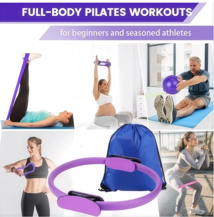 Pilates Accessories Kit Gym Stretch Resistance Band Yoga Ball Magic Circle product detail 2