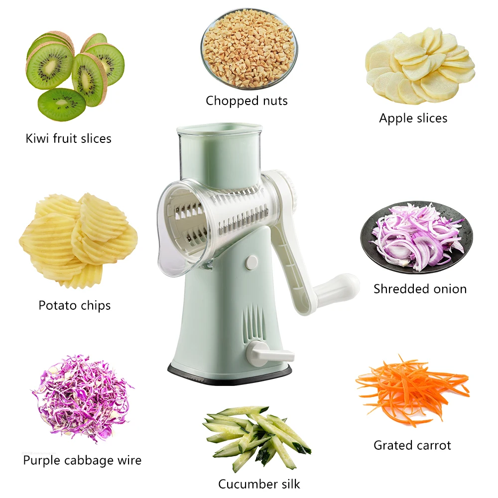 Rotary Graters 5 in 1 Kitchen Mandoline Slicer Easy Clean With Non-broken  Strong for sale online