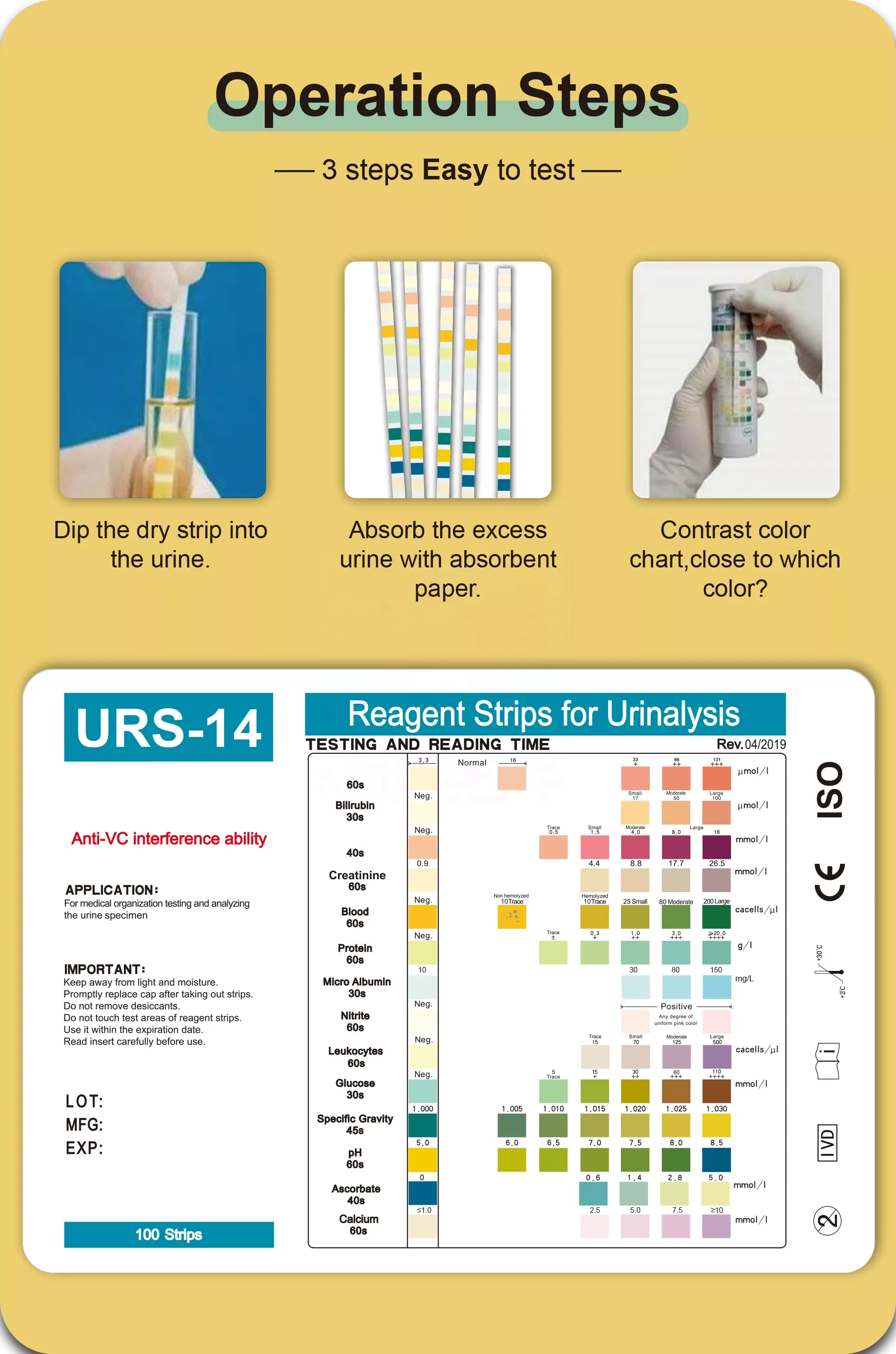 14 Parameters Urinalysis Strips Protein Test Strips At Home Reagent