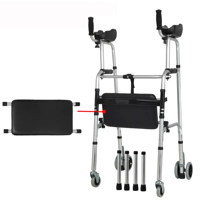 Luxury Rollator Folding Walker Chair For Adults Elderly Wholesale Disabled Four Wheels Rollator Walker