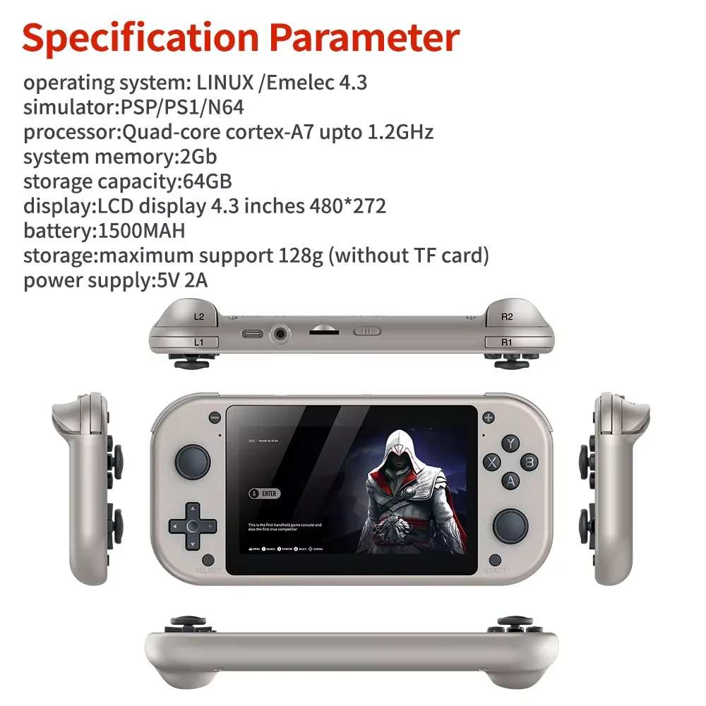 M17 4.3-Inch 3D Handheld Game Console Portable Portable Video Game