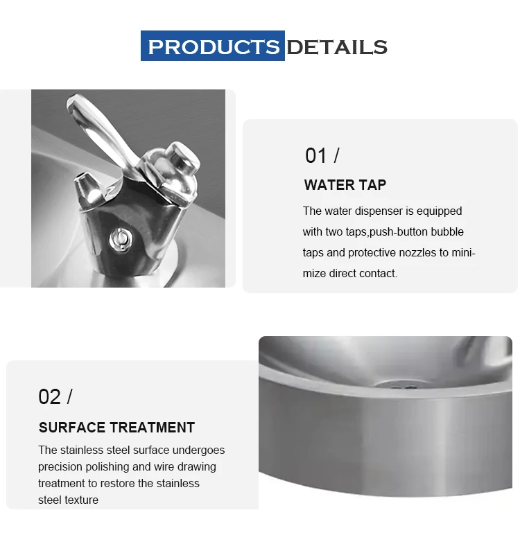 Stainless Steel Wall Mounted Drinking Fountain Commercial Water Cooler Purifier Drinking Water Station Meet ADA Standard supplier