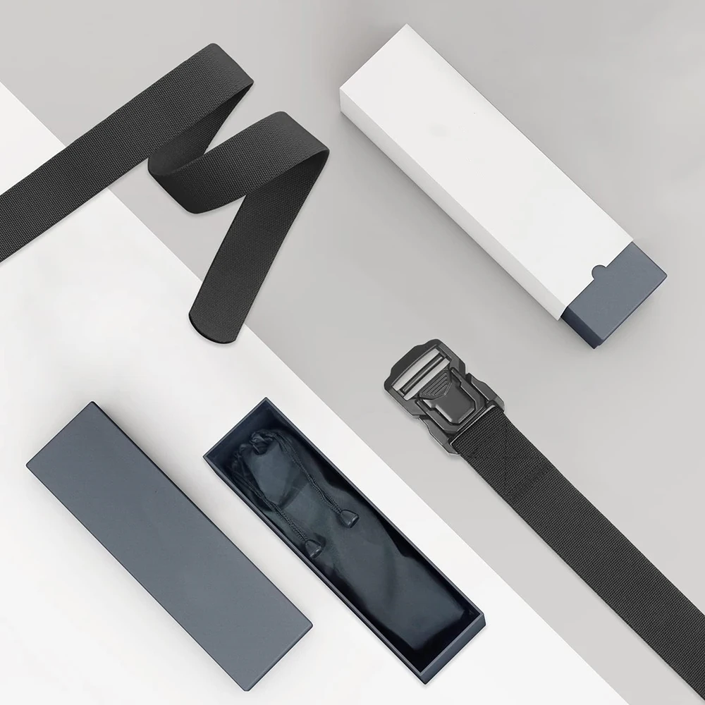 Durable Waterproof Men Nylon Web Work Belt with Quick Release Heavy Duty Buckle Wear-resistant Tactical Belt