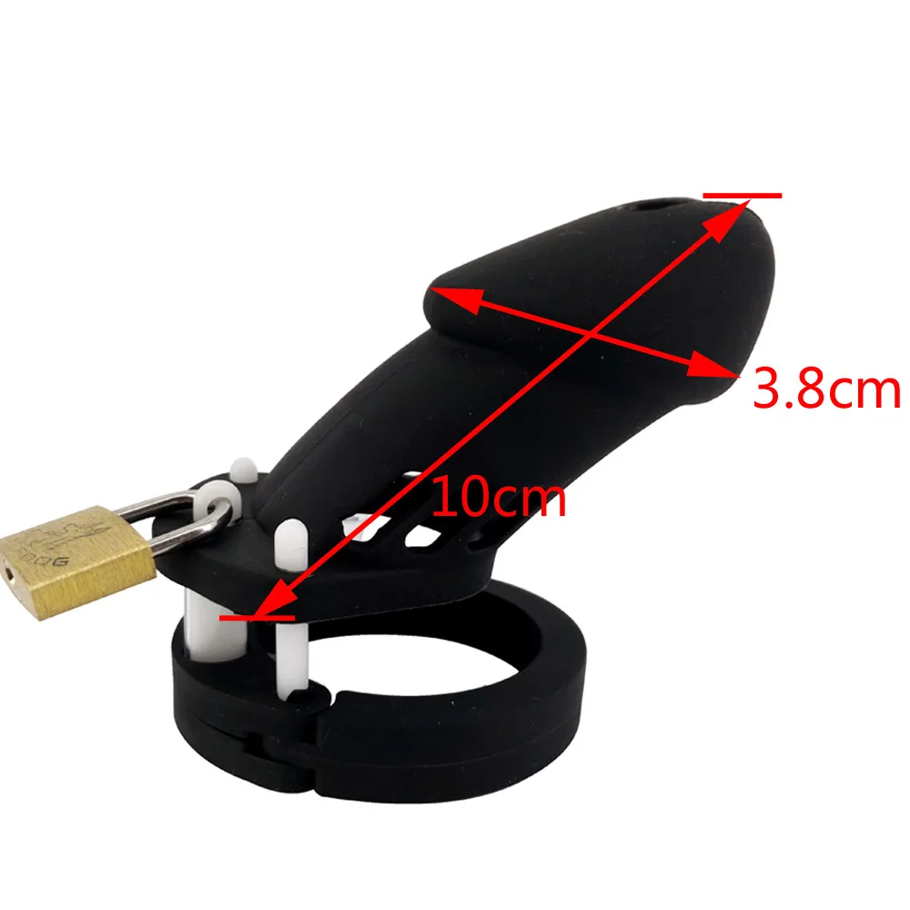 Long Size 10*3.8cm Silicone Cock Cage Soft Dildo Bird Locked Penis Ring Cage, Soft Silicone Cock Cage Male Chastity Devices