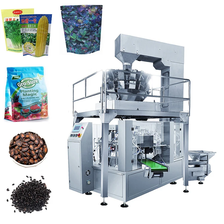 Premade Bag Automatic Count Weigh Fill Seal Packing Machine for Lotus Basil Flower Fennel Vegetable Seeds