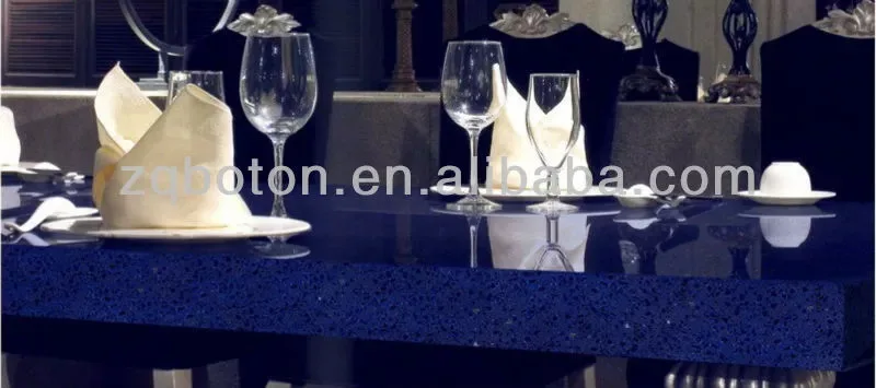 BOTON STONE Recycle Blue Startlight Table Top Stone Slab Crystal Blue Quartz Countertops