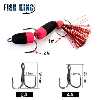 Cheery FISHKING Floating Foam Bait Three Anchor Barbed Hooks Bass Fishing High Carbon Steel Material Bottom Fishing Technique – Hooks – view 3