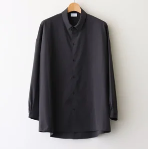 Men's Casual Style Long Full Sleeve Shirt OEM Cotton/Polyester Slim Fit Single Breasted Mandarin Collar Size XL-for Autumn