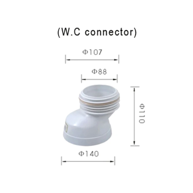 T3307 Modern Design PP+PVC Plastic Offset Sanitary WC Toilet Pan Connector for Bathroom and Hotel Partition