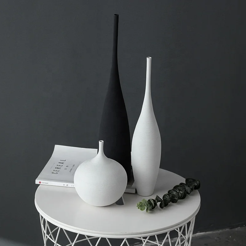 Vase/Jesmonite/Handmade fashion Vase/Home Decor/Black&white/Handicraft