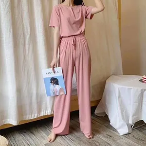 Boutique Wholesale 2022 Summer Pajamas Leisure Soft Soft Suit Thin Section Fashion Homewear Two Piece Women's Sets