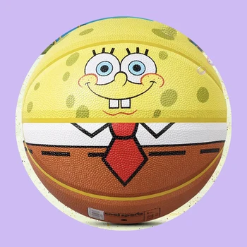 Personalized High Quality Hygroscopic leather overprinting Basketball For kids and adult Training cute SpongeBob