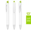 White penholder Green buckle