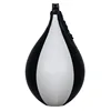 Pear shaped black and white stitching speed ball