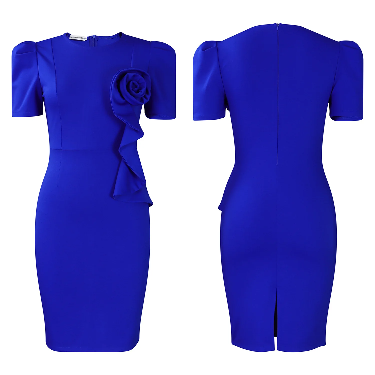 bright blue cocktail dress Simple blue v neck short prom dress blue cocktail dress