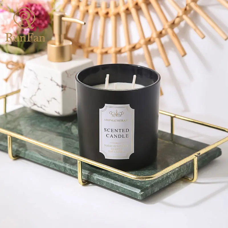 Private Label Scented Candle Luxury Aromatherapy 3 Wicks Glass Jar