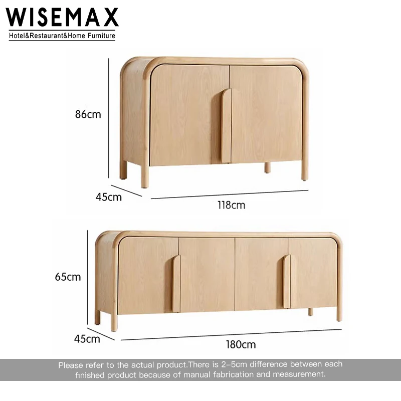 Wisemax Japandi Media Console Tv Stand Cabinet For Living Room Solid ...