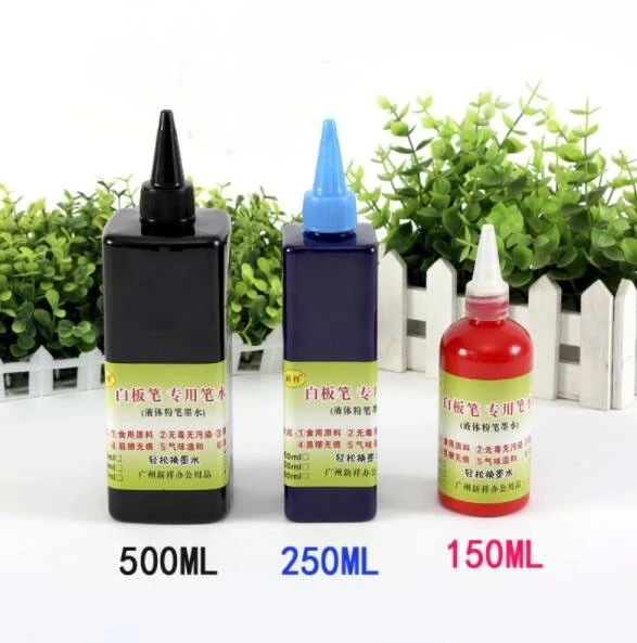 Распродажа бутылка 500 мл заправляемые чернила для заправки чернил маркер белой доски черный красный синий 3 вида цветов школьные офисные принадлежности