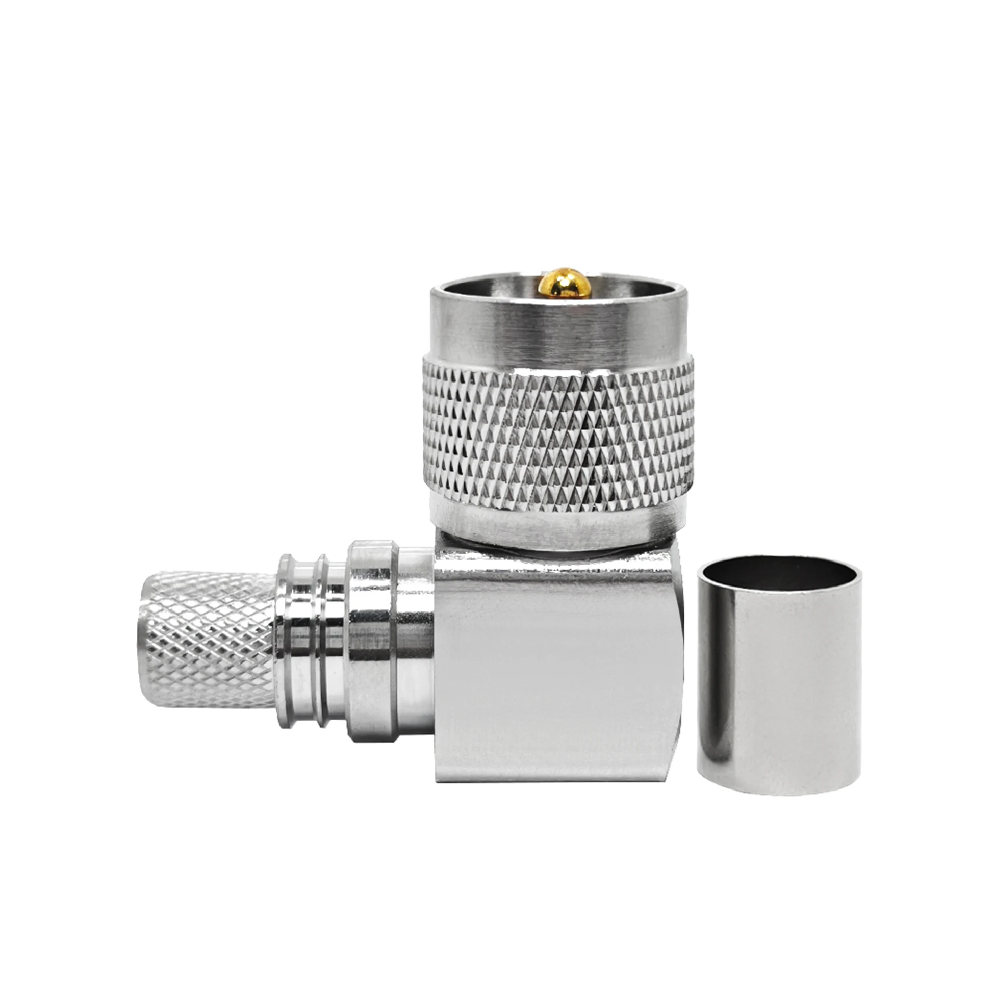 UHF Connector Rf Crimp Cable Connector Right Angle for LMR400/RG8/H1000 Coaxial Cable