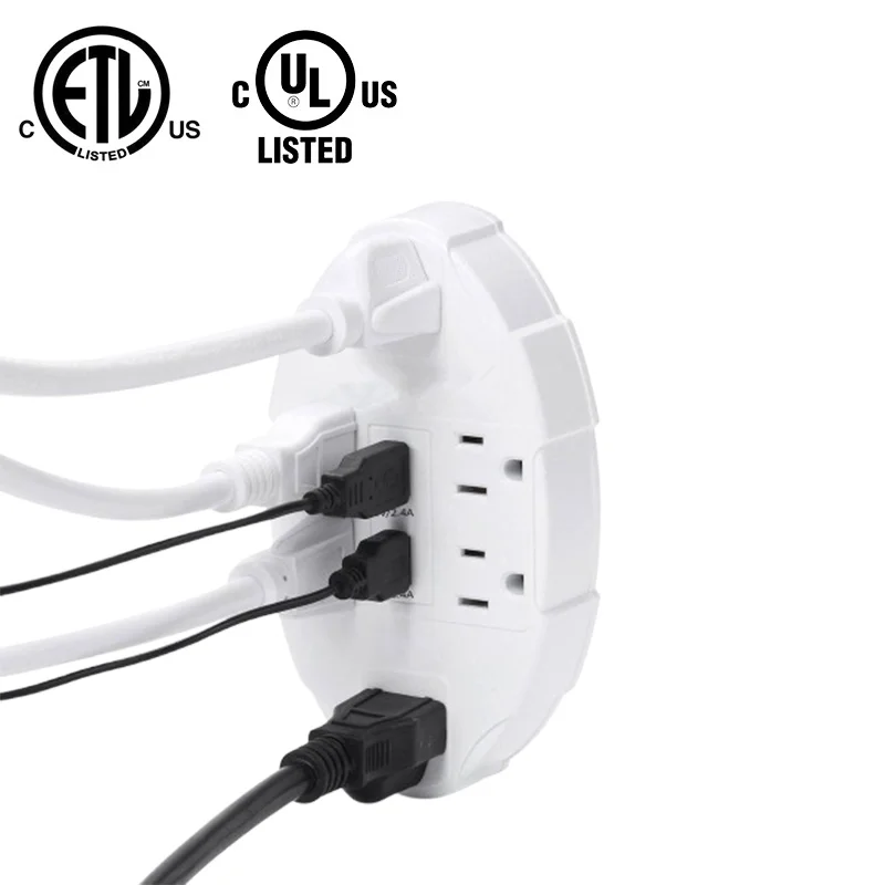 6 Outlets ABS USB Multiple Outlet Switch Multiplier Port Plug Universal Electric Plugs Plate