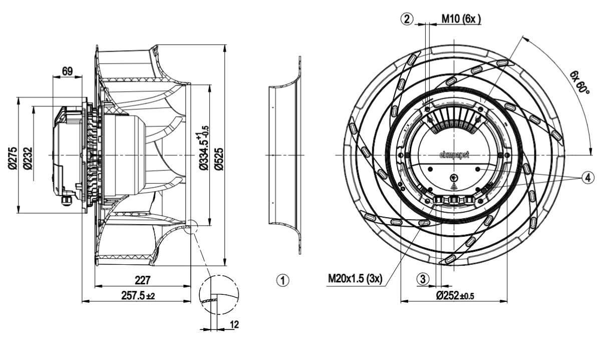 Fan, R3G500-RA28-03, R3G500-RA28-XP, 1900W, 400V - detail 30