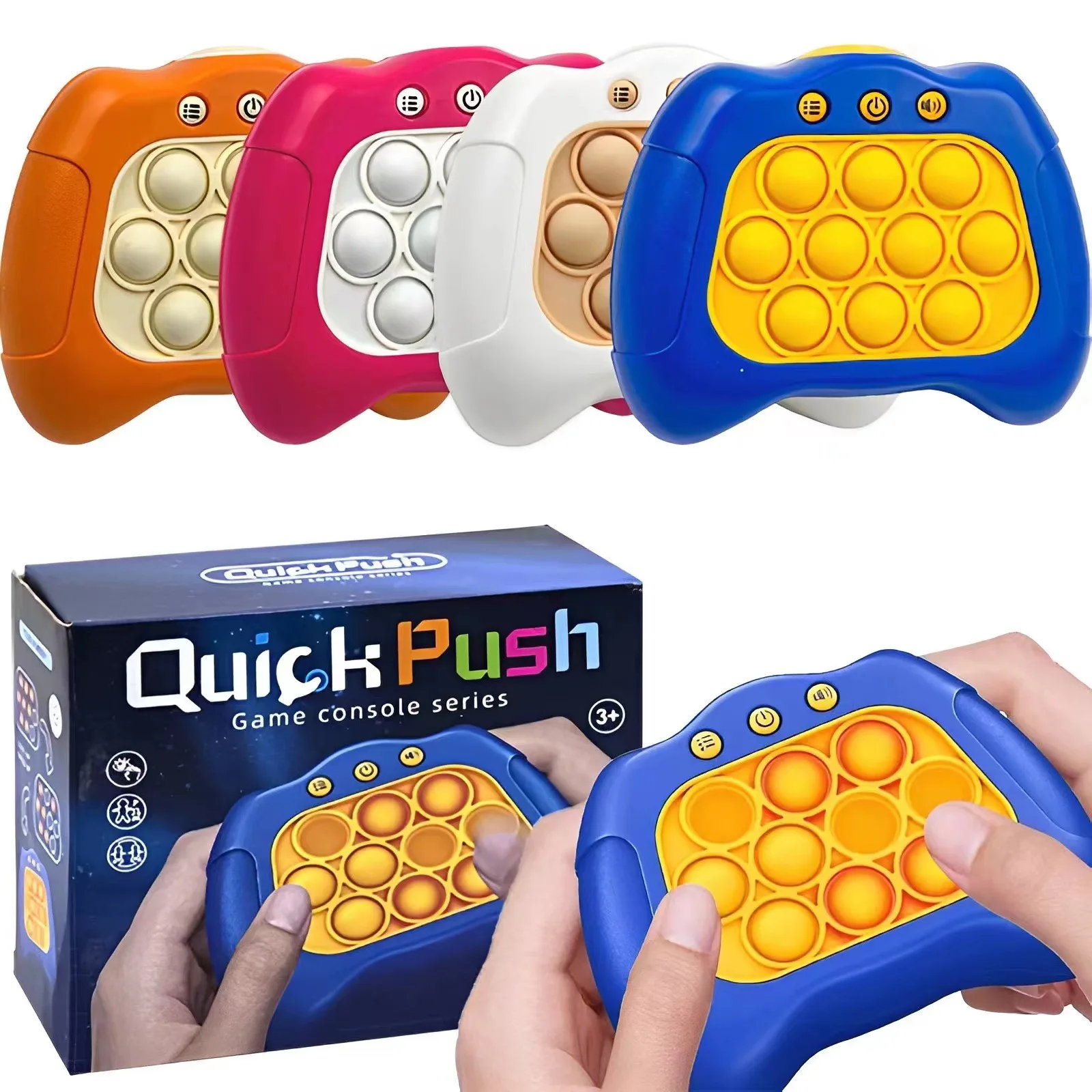 Quick Push Game Puzzle Pop Ball Stress Relief Toyselectronic Pop Light