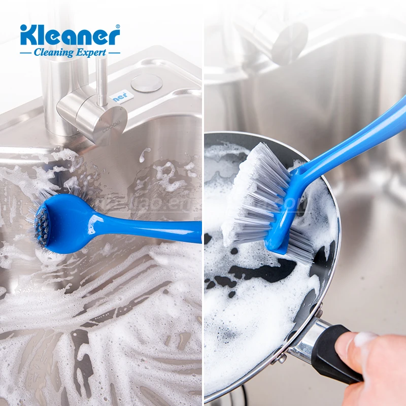 Kleane TPR Handle Cleaning Brush With  Dish Pot for Household