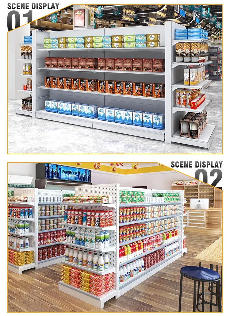 Custom Double-sided Retail Display Supermarket Gondola Shelf For Retail ...