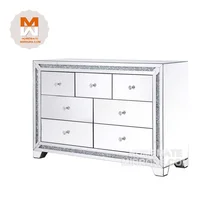 Hot Selling Factory Direct Sale Crushed Diamond Mirrored Chest of Drawers