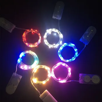 LED Fairy LED Copper Wire Button Battery Powered Starry String Lights for Party Christmas Wedding