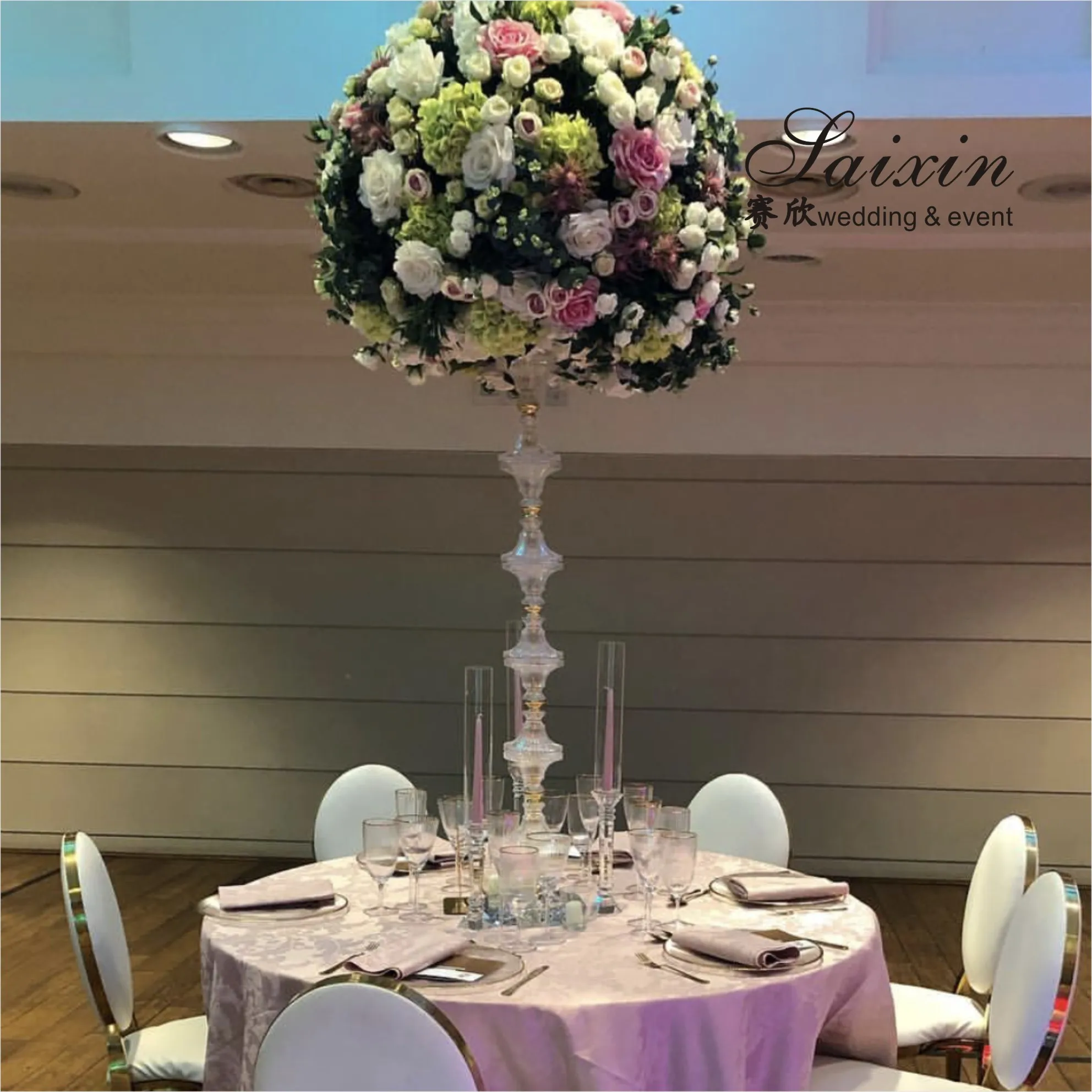 Zt370 New Wedding Table Decoration Centerpiece Pillar Flower